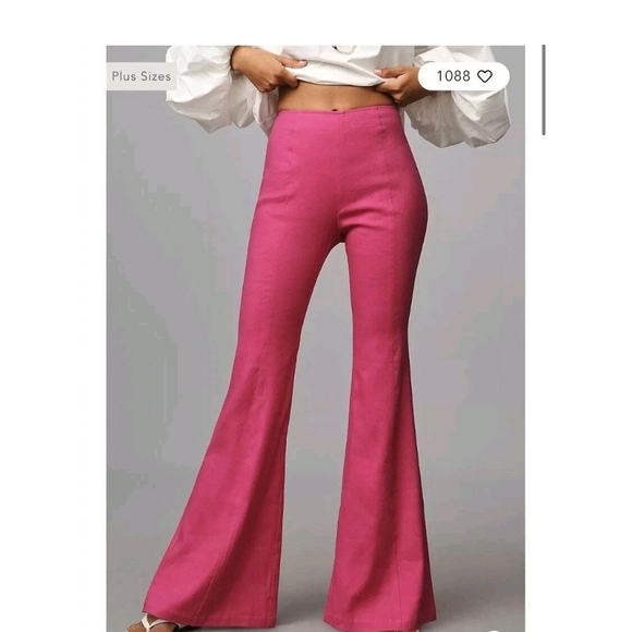 NWT Anthropologie Fuchsia Side Zip Linen Pants Sz 16 - Picture 12 of 12